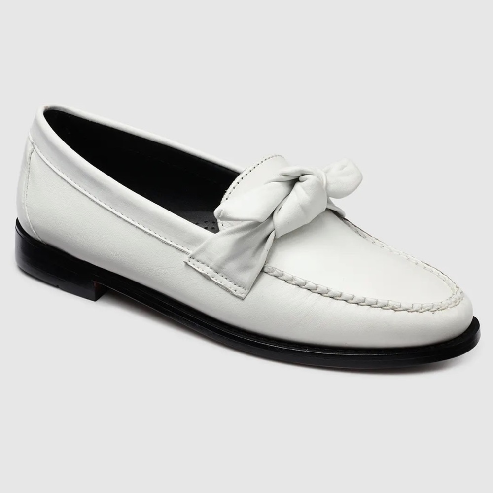 White Venetian Bow Weejuns